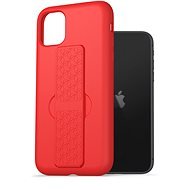 AlzaGuard Liquid Silicone Case with Stand for iPhone 11 Red - Phone Cover
