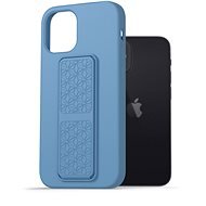 AlzaGuard Liquid Silicone Case with Stand iPhone 12 mini kék tok - Telefon tok