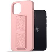 AlzaGuard Liquid Silicone Case mit Ständer für iPhone 12 mini - rosa - Handyhülle