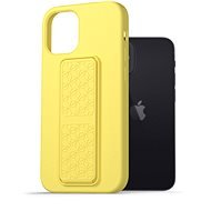 AlzaGuard Liquid Silicone Case mit Ständer für iPhone 12 mini - gelb - Handyhülle