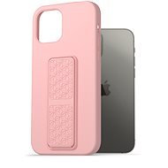AlzaGuard Liquid Silicone Case with Stand for iPhone 12/12 Pro Pink - Phone Cover