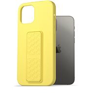 AlzaGuard Liquid Silicone Case with Stand for iPhone 12/12 Pro Yellow - Phone Cover