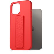 AlzaGuard Liquid Silicone Case with Stand for iPhone 12 Pro Max Red - Phone Cover