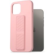 AlzaGuard Liquid Silicone Case with Stand for iPhone 12 Pro Max Pink - Phone Cover