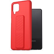 AlzaGuard Liquid Silicone Case with Stand for Samsung Galaxy A12 Red - Phone Cover