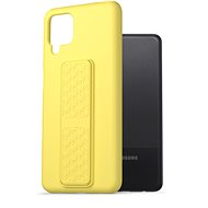 AlzaGuard Liquid Silicone Case with Stand for Samsung Galaxy A12 Yellow - Phone Cover