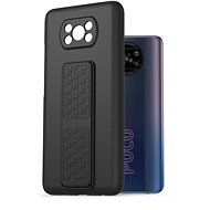 AlzaGuard Liquid Silicone Case with Stand for Xiaomi POCO X3 / POCO X3 Pro Black - Phone Cover