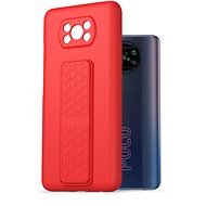 AlzaGuard Liquid Silicone Case with Stand for Xiaomi POCO X3 / POCO X3 Pro Red - Phone Cover