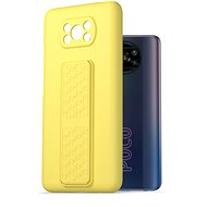 AlzaGuard Liquid Silicone Case with Stand for Xiaomi POCO X3 / POCO X3 Pro Yellow - Phone Cover