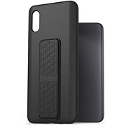 AlzaGuard Liquid Silicone Case with Stand for Xiaomi Redmi 9A Black - Phone Cover
