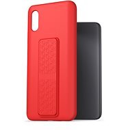AlzaGuard Liquid Silicone Case with Stand for Xiaomi Redmi 9A Red - Phone Cover