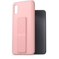 AlzaGuard Liquid Silicone Case with Stand for Xiaomi Redmi 9A Pink - Phone Cover