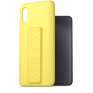 AlzaGuard Liquid Silicone Case with Stand for Xiaomi Redmi 9A Yellow - Phone Cover