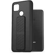 AlzaGuard Liquid Silicone Case with Stand for Xiaomi Redmi 9C Black - Phone Cover