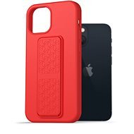 AlzaGuard Liquid Silicone Case mit Ständer für iPhone 13 Mini - rot - Handyhülle