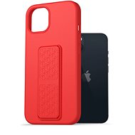 AlzaGuard Liquid Silicone Case with Stand for iPhone 13 Red - Phone Cover