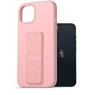 AlzaGuard Liquid Silicone Case with Stand pre iPhone 13 ružový - Kryt na mobil
