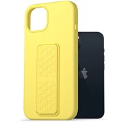AlzaGuard Liquid Silicone Case with Stand for iPhone 13 Yellow - Phone Cover