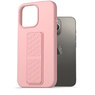 AlzaGuard Liquid Silicone Case with Stand for iPhone 13 Pro Pink - Phone Cover