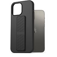 AlzaGuard Liquid Silicone Case with Stand for iPhone 13 Pro Max Black - Phone Cover