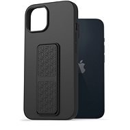 AlzaGuard Liquid Silicone Case with Stand na iPhone 14 čierne - Kryt na mobil