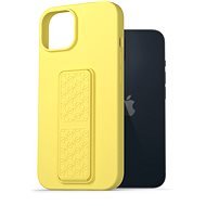 AlzaGuard Liquid Silicone Case mit Ständer für iPhone 14 - gelb - Handyhülle