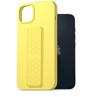 AlzaGuard Liquid Silicone Case with Stand tok az iPhone 14 Plus készülékhez - sárga - Telefon tok