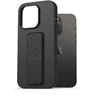 AlzaGuard Liquid Silicone Case mit Ständer für iPhone 14 Pro - schwarz - Handyhülle