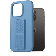 AlzaGuard Liquid Silicone Case with Stand for iPhone 14 Pro blue - Phone Cover