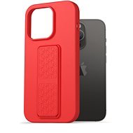 AlzaGuard Liquid Silicone Case mit Ständer für iPhone 14 Pro - rot - Handyhülle