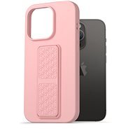 AlzaGuard Liquid Silicone Case mit Ständer für iPhone 14 Pro - rosa - Handyhülle
