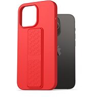 AlzaGuard Liquid Silicone Case mit Ständer für iPhone 14 Pro Max - rot - Handyhülle