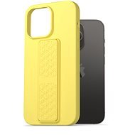 AlzaGuard Liquid Silicone Case mit Ständer für iPhone 14 Pro Max - gelb - Handyhülle