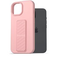 AlzaGuard Liquid Silicone Case with Stand für iPhone 15 rosa - Handyhülle