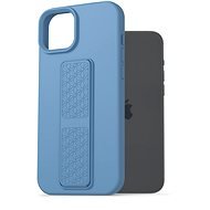 AlzaGuard Liquid Silicone Case with Stand für iPhone 15 Plus blau - Handyhülle