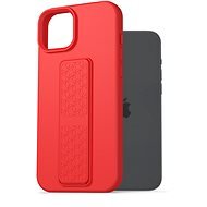 AlzaGuard Liquid Silicone Case with Stand für iPhone 15 Plus rot - Handyhülle