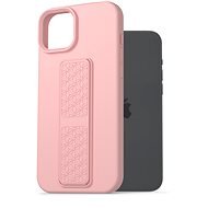 AlzaGuard Liquid Silicone Case with Stand for iPhone 15 Plus pink - Phone Cover