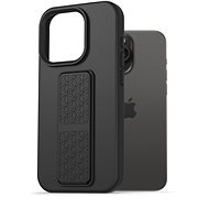 AlzaGuard Liquid Silicone Case with Stand for iPhone 15 Pro Max black - Phone Cover