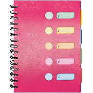 ARGUS A4 Spiral Notebook with Organiser, Pink - Notepad