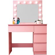 Aga Toaletní stolek MRDT05 se zrcadlem, osvětlením a el. zásuvkou, růžový - Dressing Table