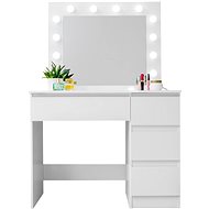 Aga Dressing table MRDT05 with mirror and lighting, glossy white - Dressing Table
