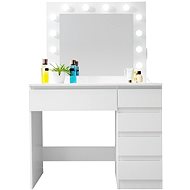 Aga Dressing table MRDT06 with mirror, lighting and el. Drawer, matt white - Dressing Table