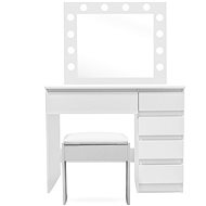 Aga Dressing table MRDT10 with mirror, lighting and el. Drawer + stool, matt white - Dressing Table