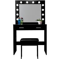 Aga Dressing table MRDT11 with mirror and lighting + stool, mat black - Dressing Table