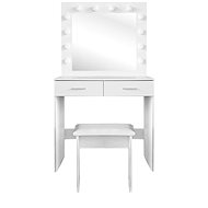 Aga Dressing table MRDT11 with mirror and lighting + stool, matt white - Dressing Table