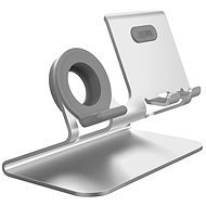 AhaStyle Stand for Mobile Phones and Watches 2-in-1, Silver - Phone Holder