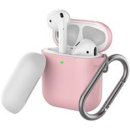 Ahastyle Silicone Cover for AirPods 2&1 Pink & White - Headphone Case