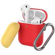 Ahastyle Silicone Cover for AirPods 2&1 Red & Yellow - Headphone Case