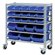 AHProfi Mobile Metal Shelf Rack, 22 boxes - Tool Organiser