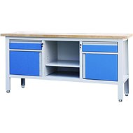 AHProfi Workbench with Two Drawers, Two Cabinets and Shelf - Workbench